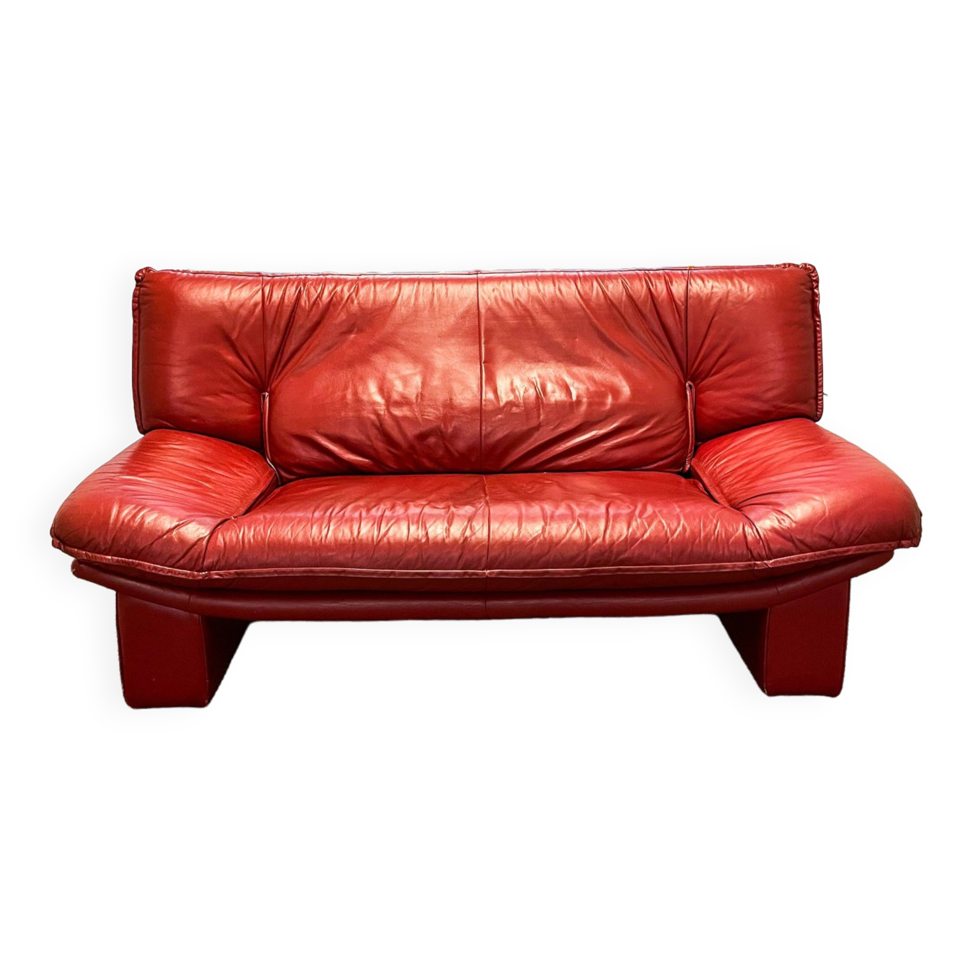 Nicoletti Salotti - 2-seater red leather sofa