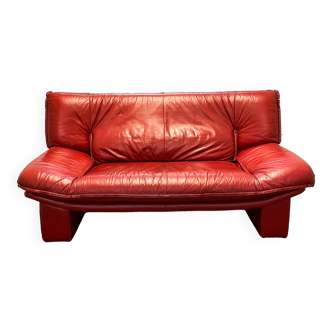 Nicoletti Salotti - 2-seater red leather sofa