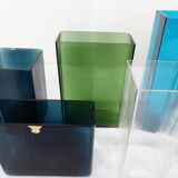 Set of 8 ISI vases in colored glass Lennart Andersson Gullaskruf, 1960