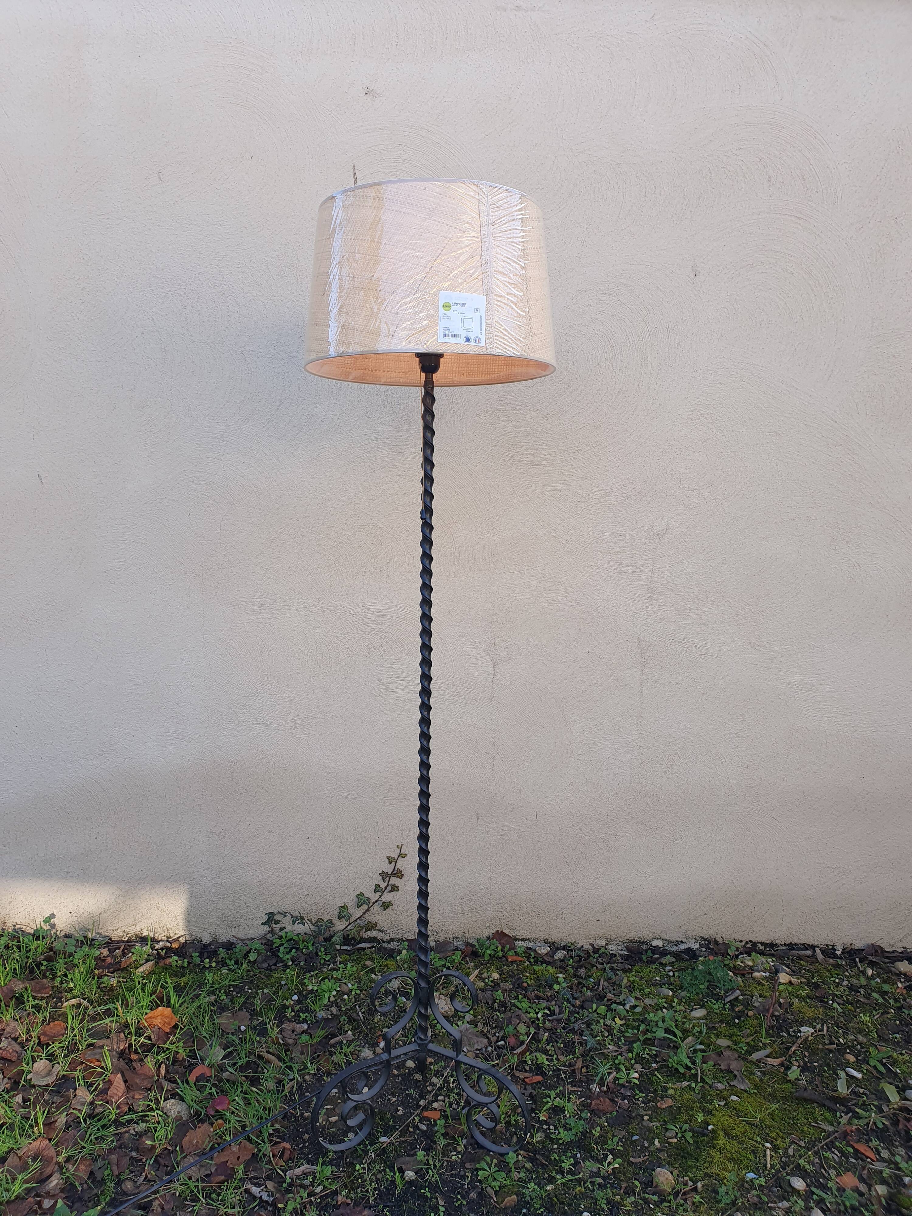 Floor lamp wrought iron ironwork art 60s