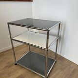 USM Haller Side Table in Pure White & Medium Grey