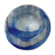 Large round blue crystal dish