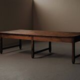 Large antique table in solid pine – France, around 1900