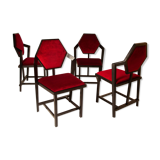 Lot 4 chairs by frank lloyd wright, 80s