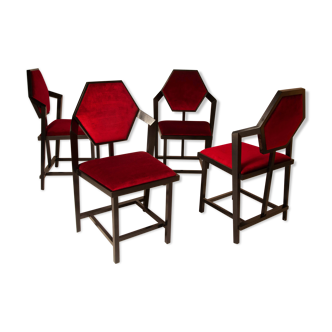 Lot 4 chairs by frank lloyd wright, 80s