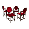Lot 4 chairs by frank lloyd wright, 80s