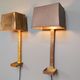 Pair of brass wall lamps, Paul Moerenhout, 70s