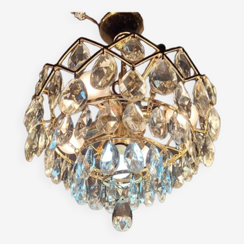 Vintage italian circular chandelier crystal drops