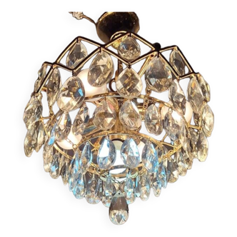 Vintage italian circular chandelier crystal drops