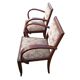 Pair of bridge armchairs in wood and fabric, 1940