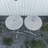 Pair of stools Habitat in cast aluminum 1980 vintage