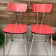 Pair of raspberry formica chairs