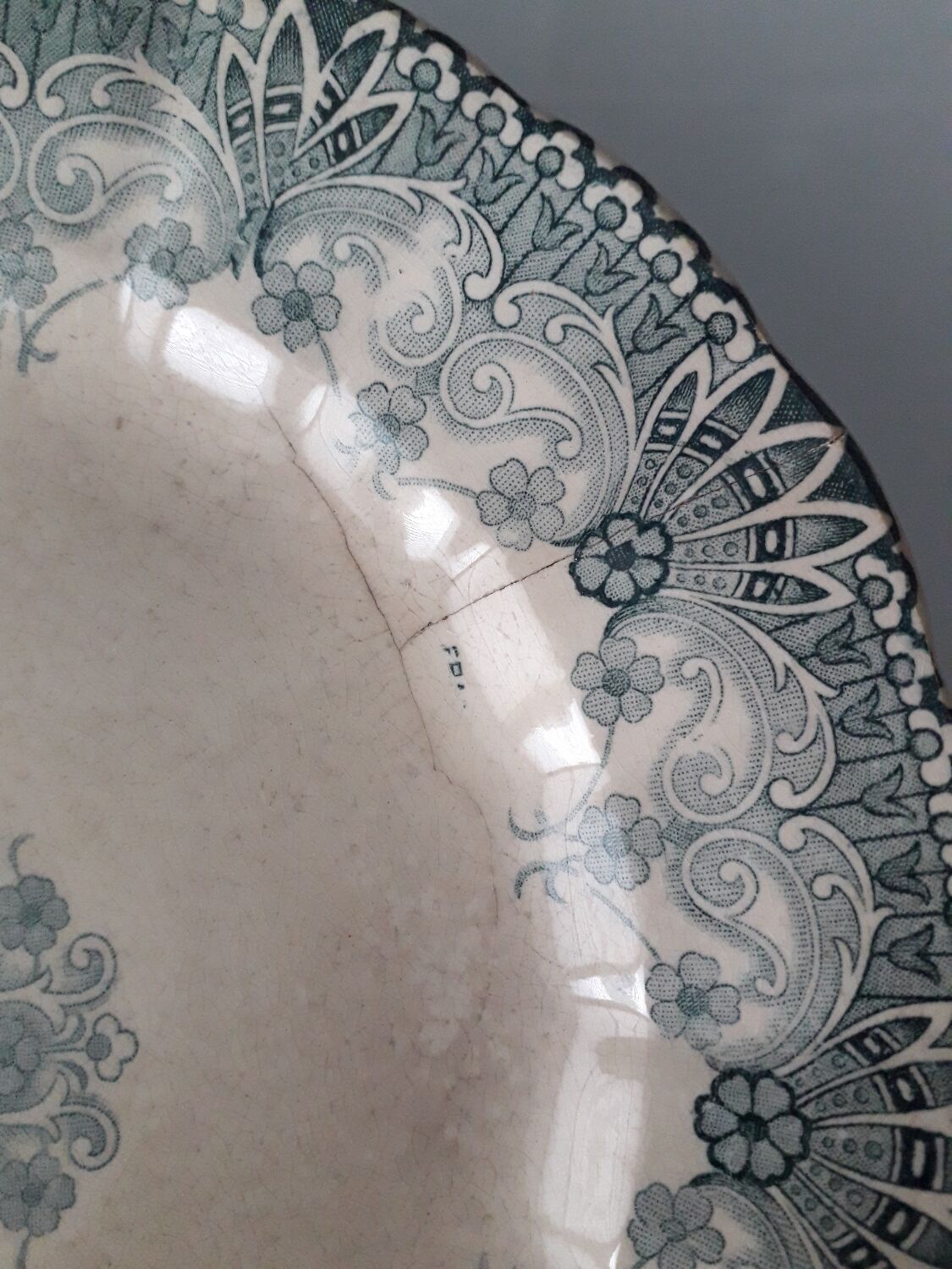 Old plate at transfer 20.5 cm