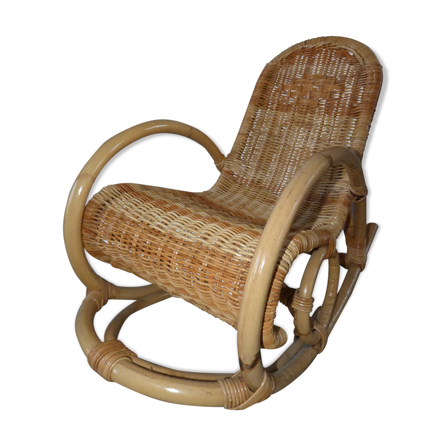 Rocking chair en rotin