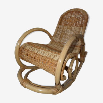 Rocking chair en rotin