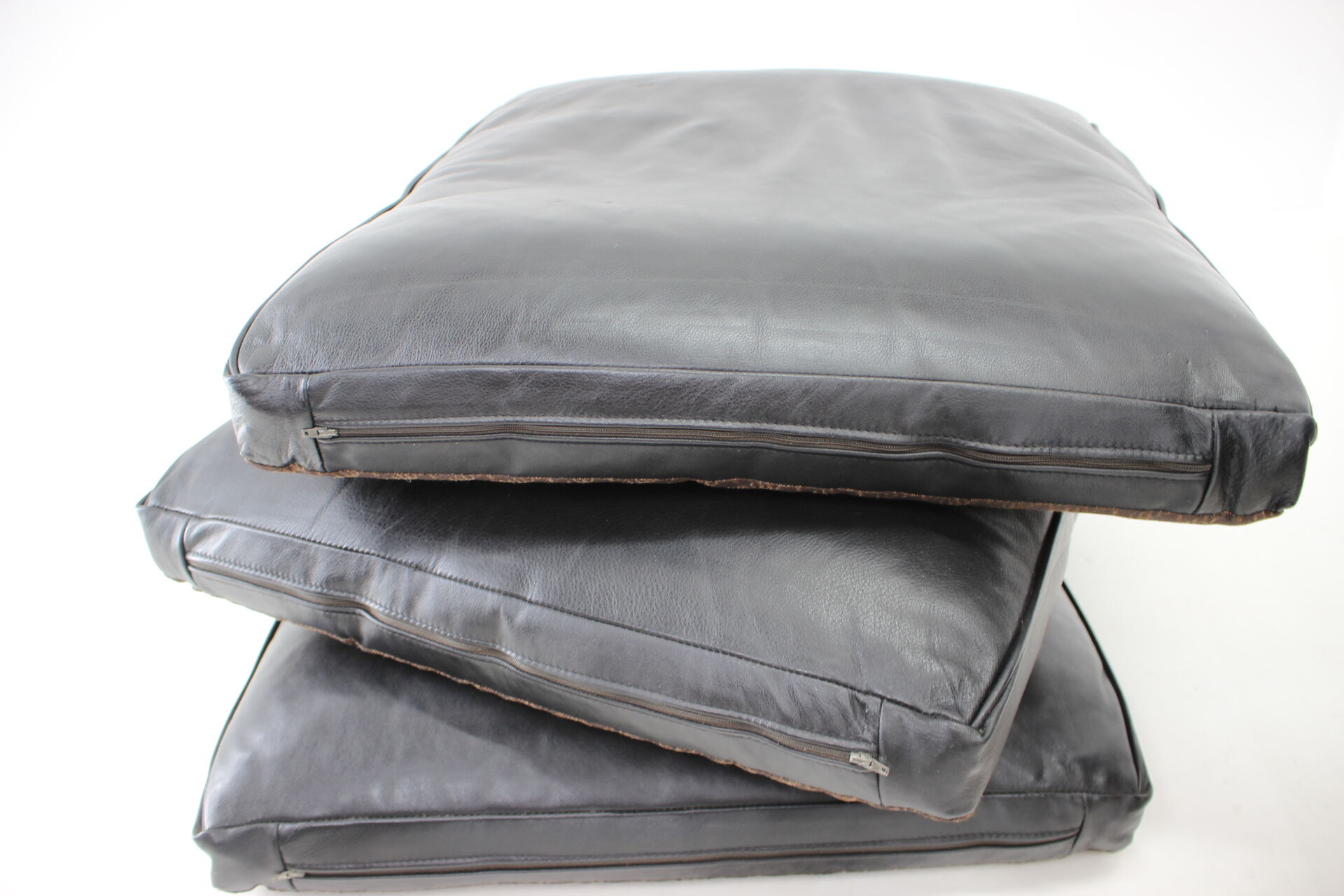 1980s Black Leather 3-Seater Sofa by Stouby, Denmark