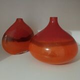 Pair or 2 glass paste vases from the 80s vintage.