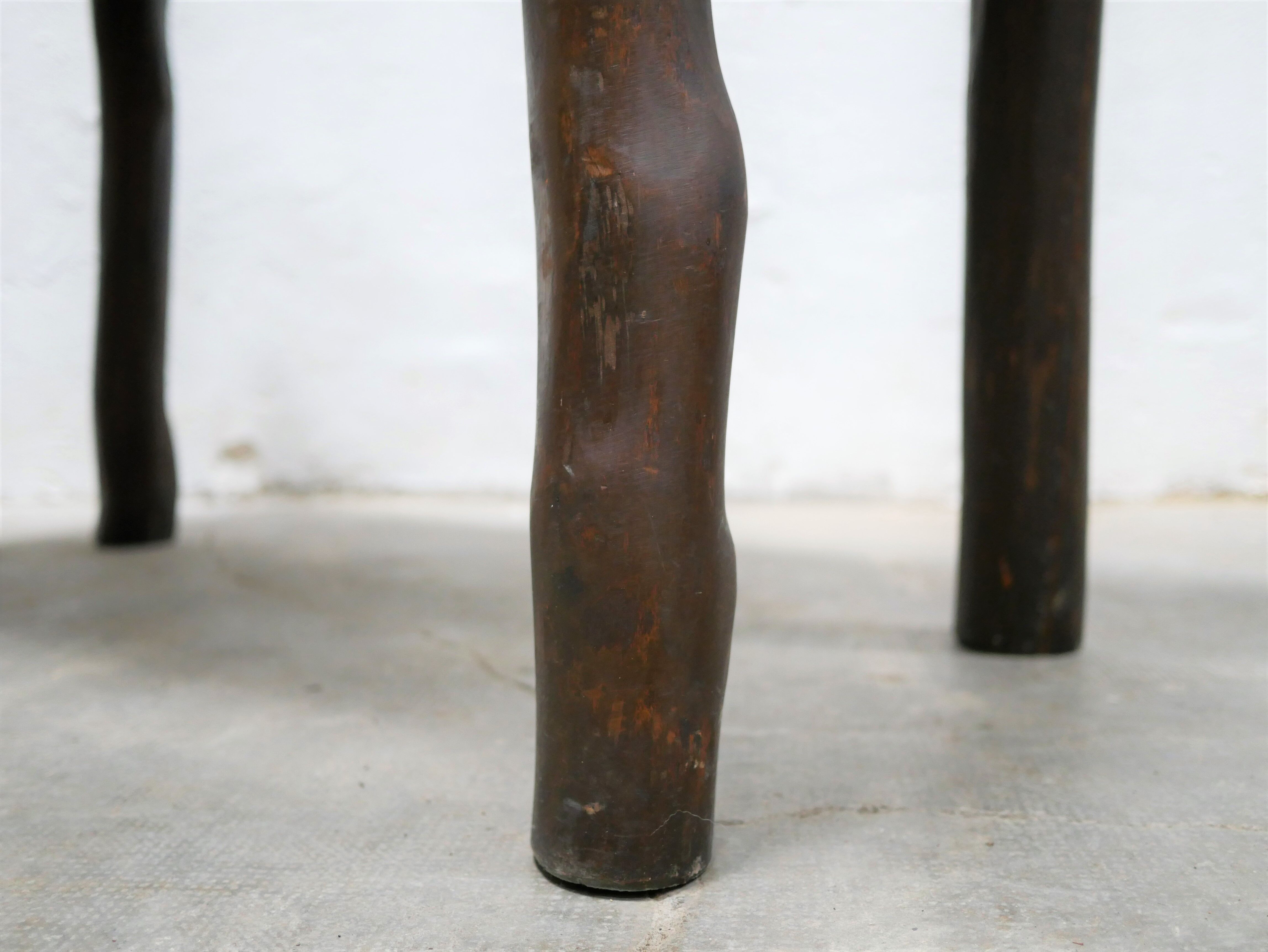 Dining table brutalist chairs in solid wood