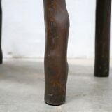 Dining table brutalist chairs in solid wood