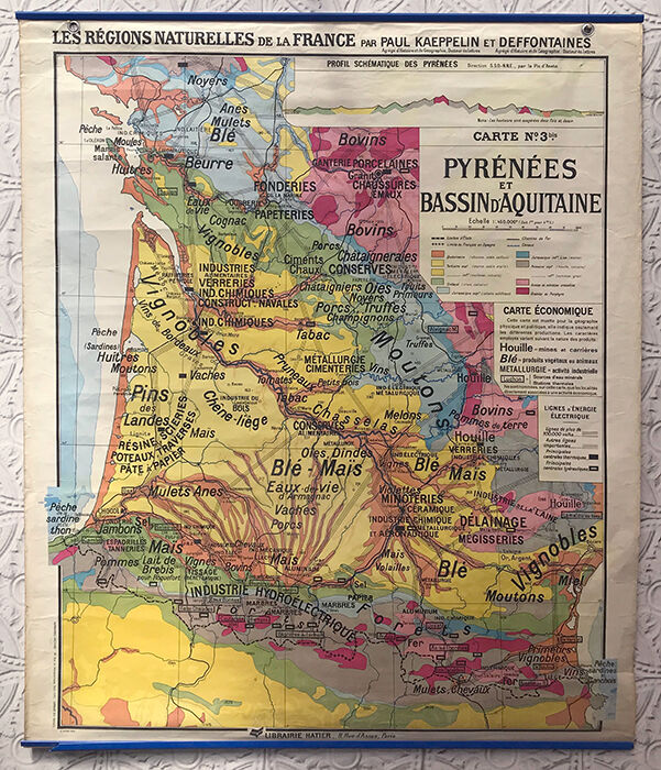 Map ancient Pyrenées Aquitan basin