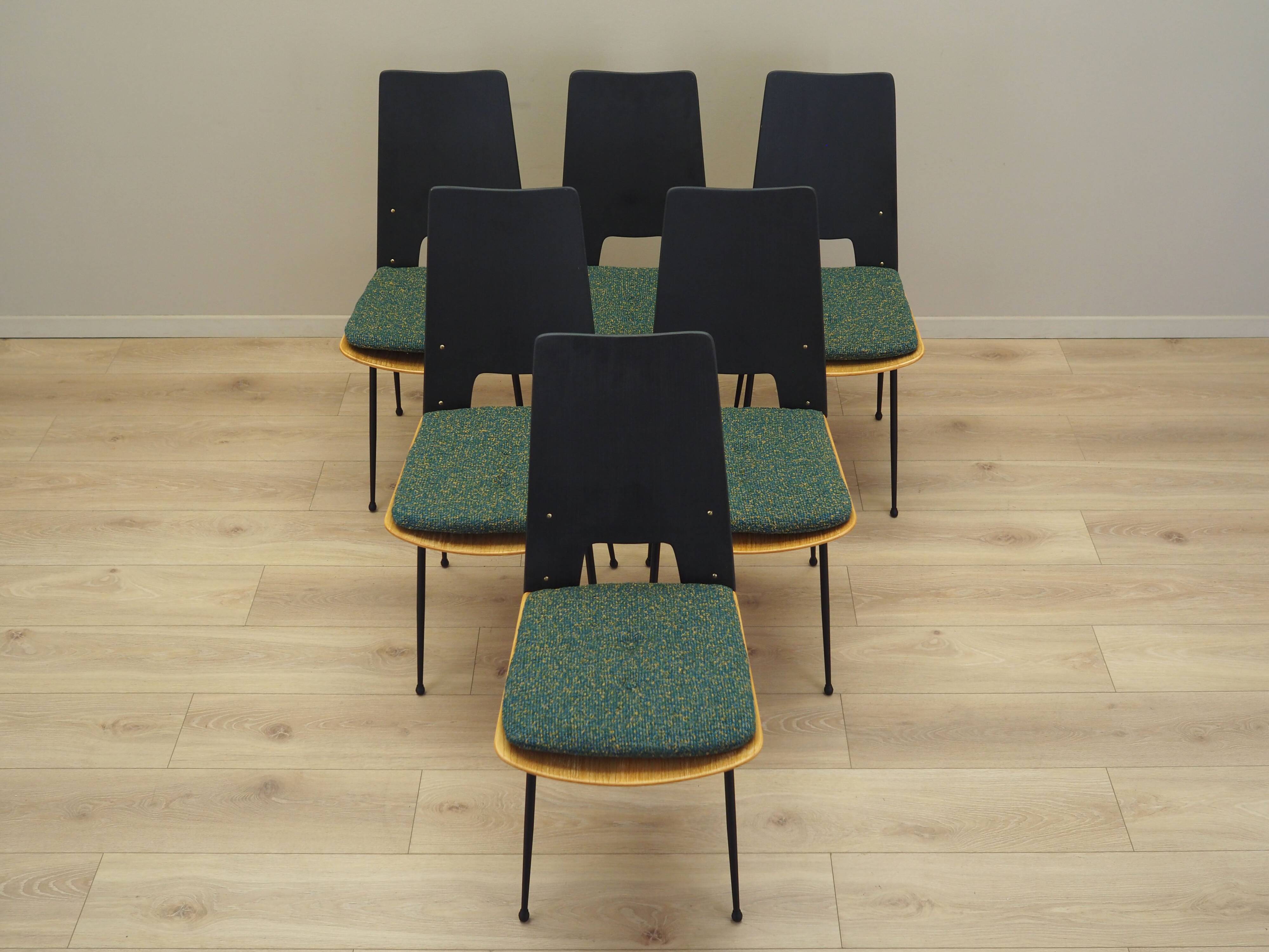 Set of six chairs, Italian design, 1950s, designer: Carlo Ratti, manufactur