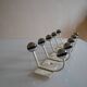 Vintage 1970s wall-mounted coat rack with 10 hooks