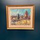 Huile su panneau suédoise – “Landskap” par A. Roos – Signée – Vintage