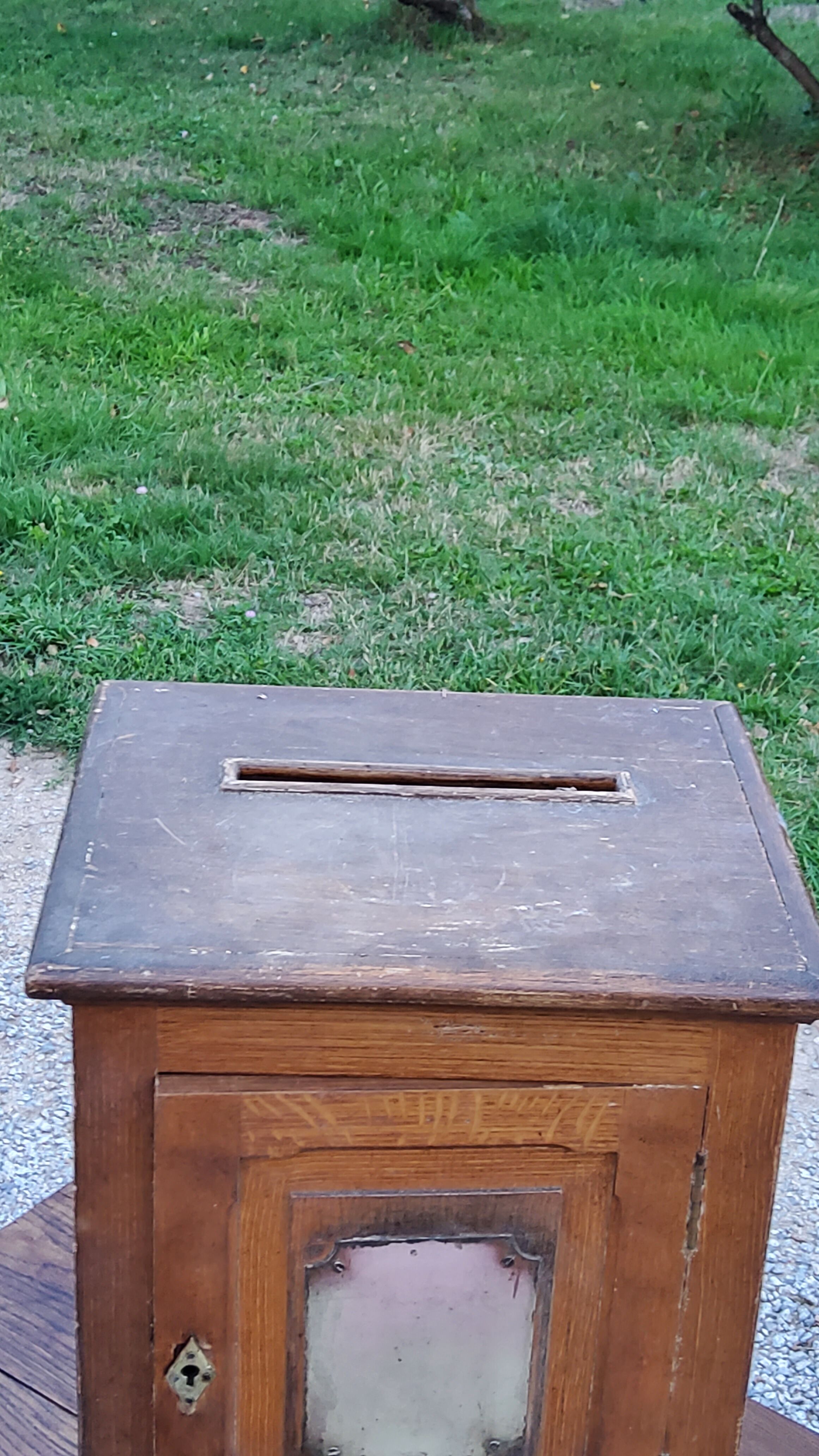 Old oak and brass mailbox