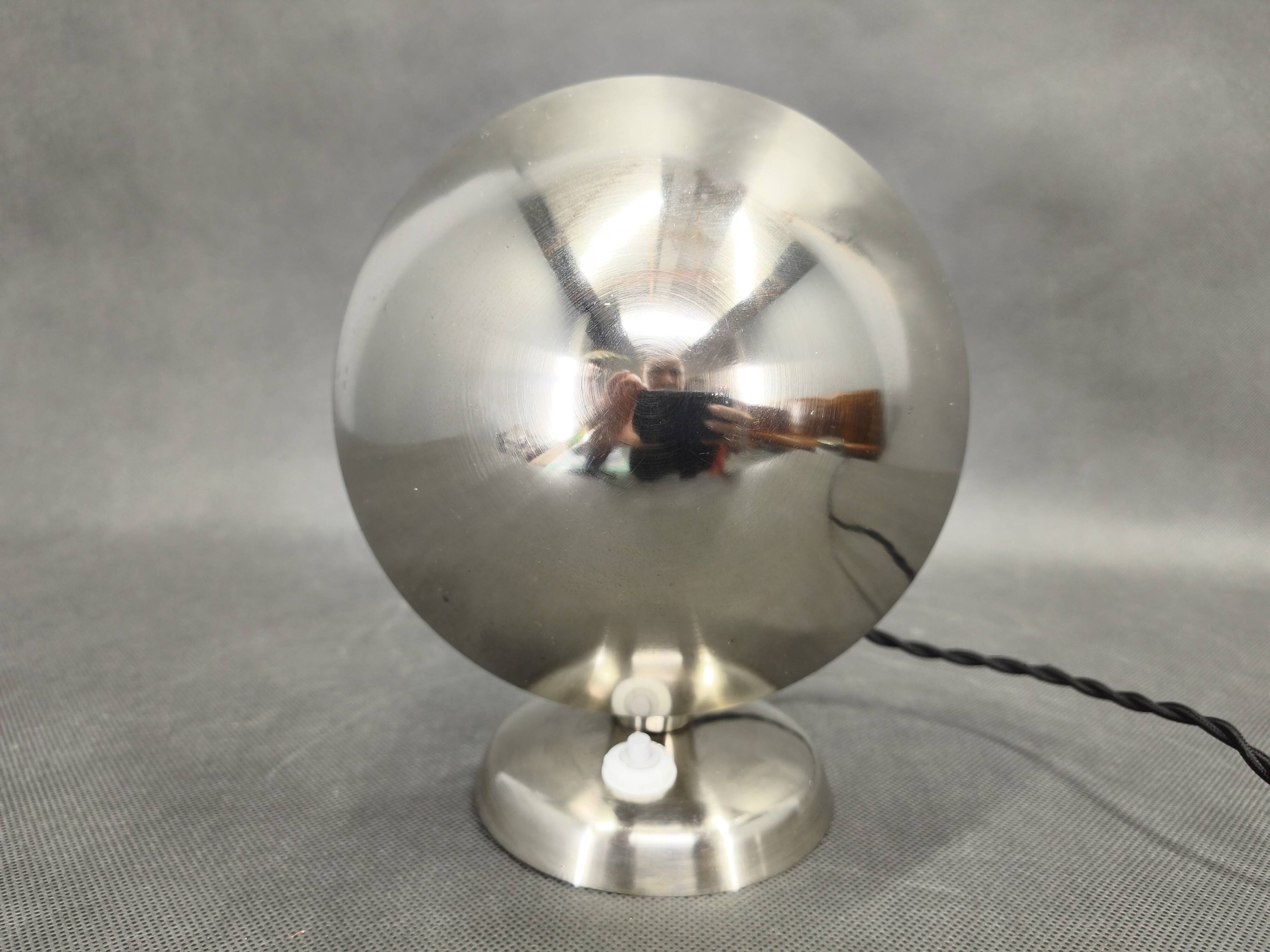 Lampe de table Bauhaus en chrome avec abat-jour réglable, années 1930