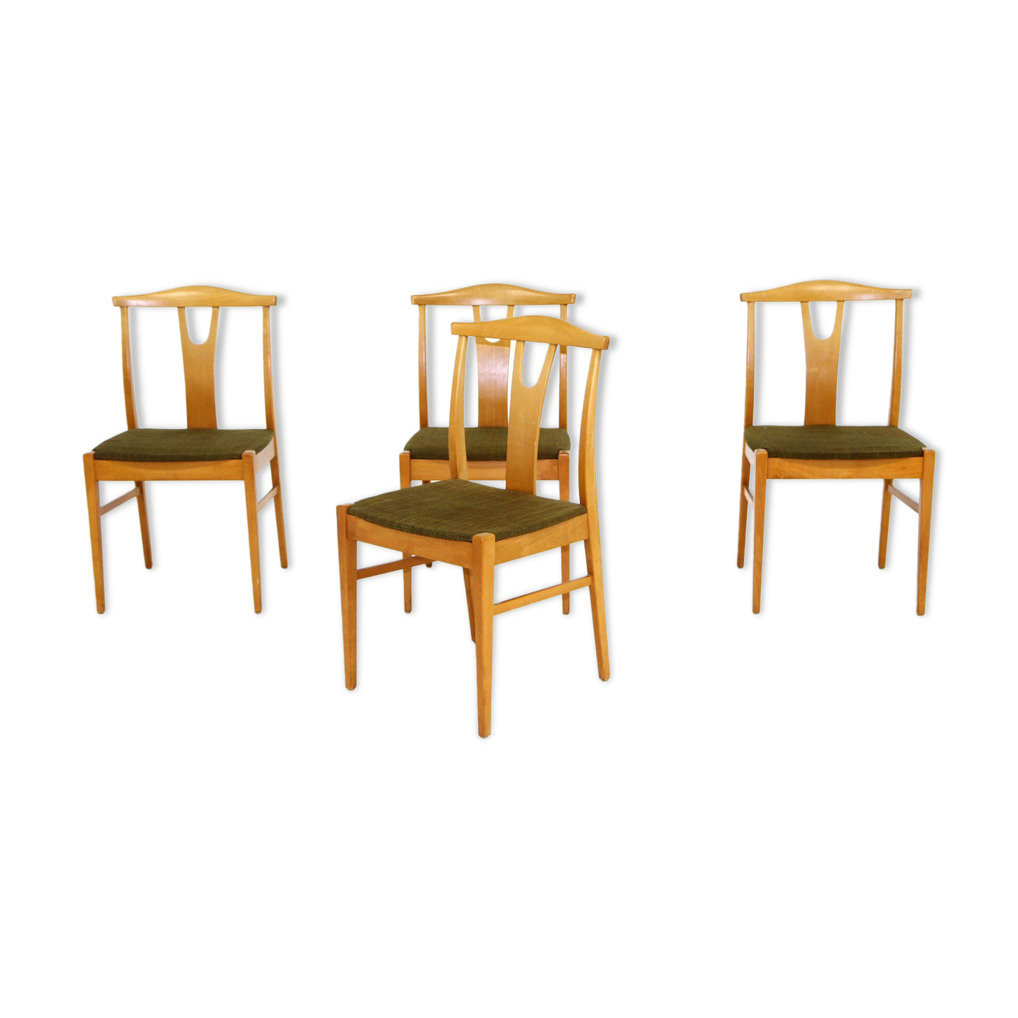 Set of 4 beech chairs, Sweden, 1960