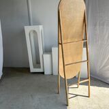 Miroir sur pied en bambou et rotin H:1m80