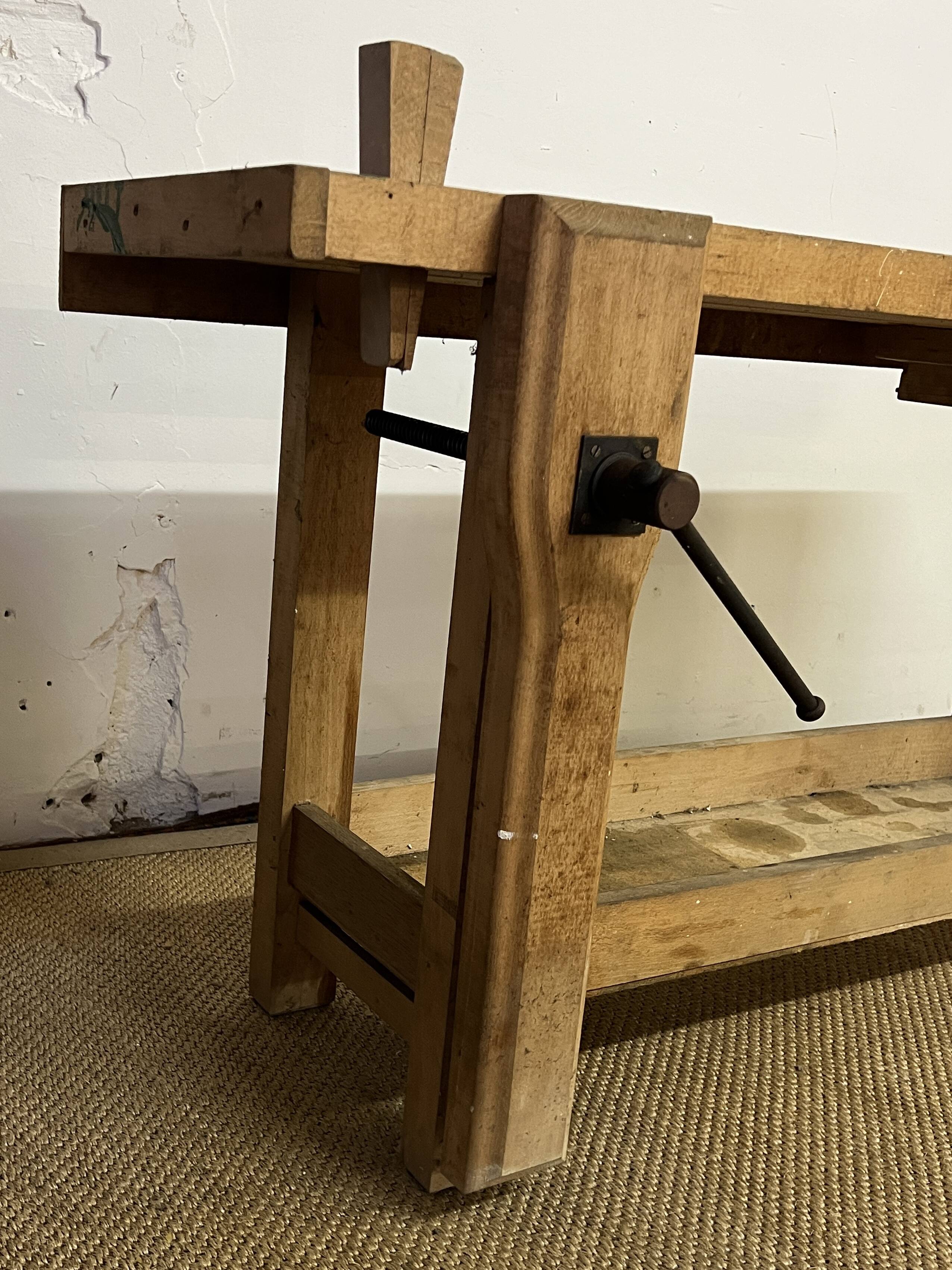 Old wooden craft workbench