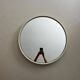 Vintage round mirror from the 70s - cream plastic/resin frame - Ø61cm