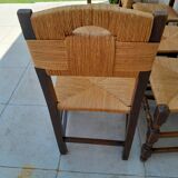 6 antique country mulching chairs