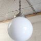 Suspension design Bauhaus globe opaline (diam: 20 cm) - mid 20th century