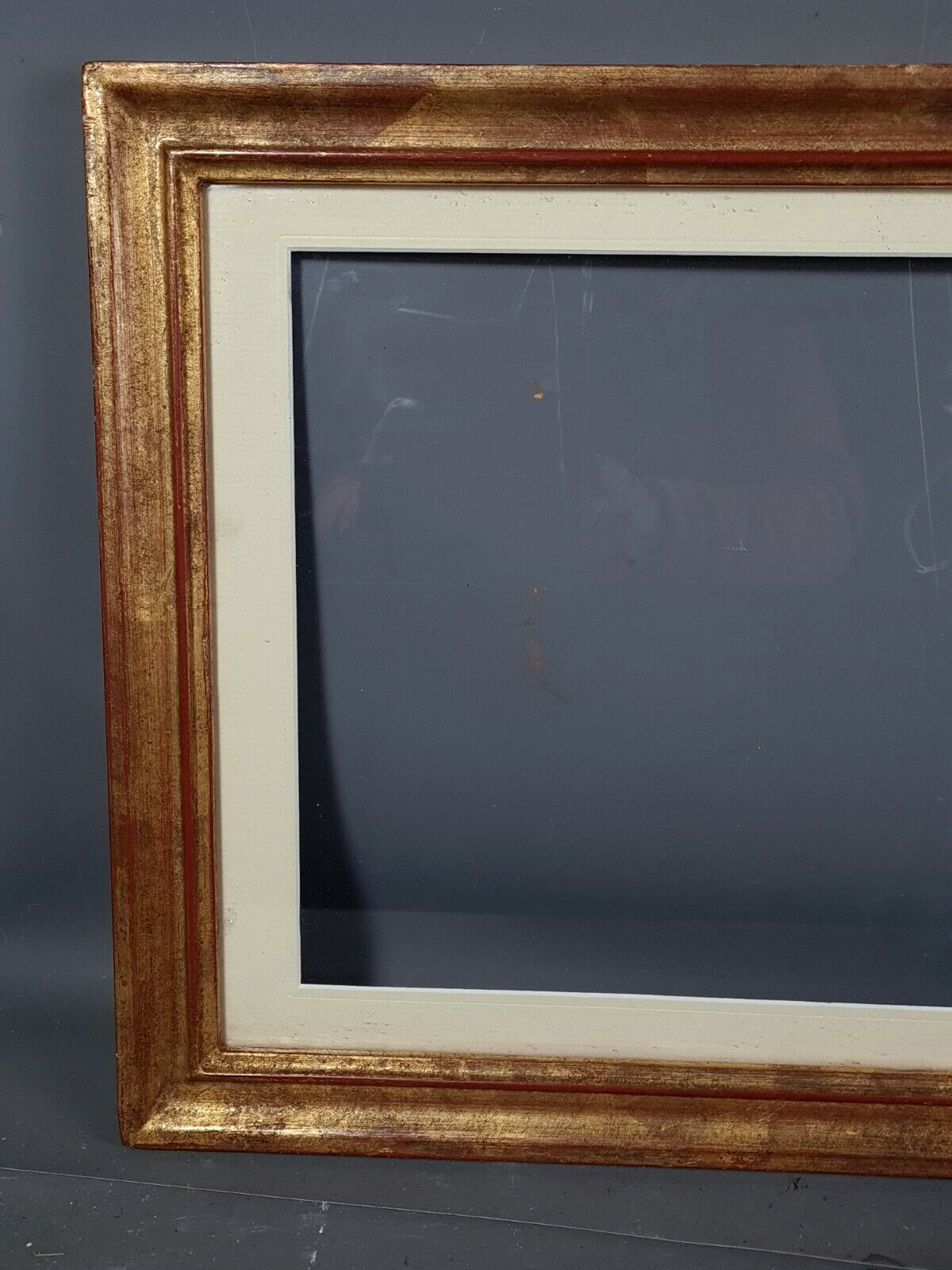 Old frame gilded wood gold leaf 46x35.5 cm, foliage 40x30 cm + master pass SB