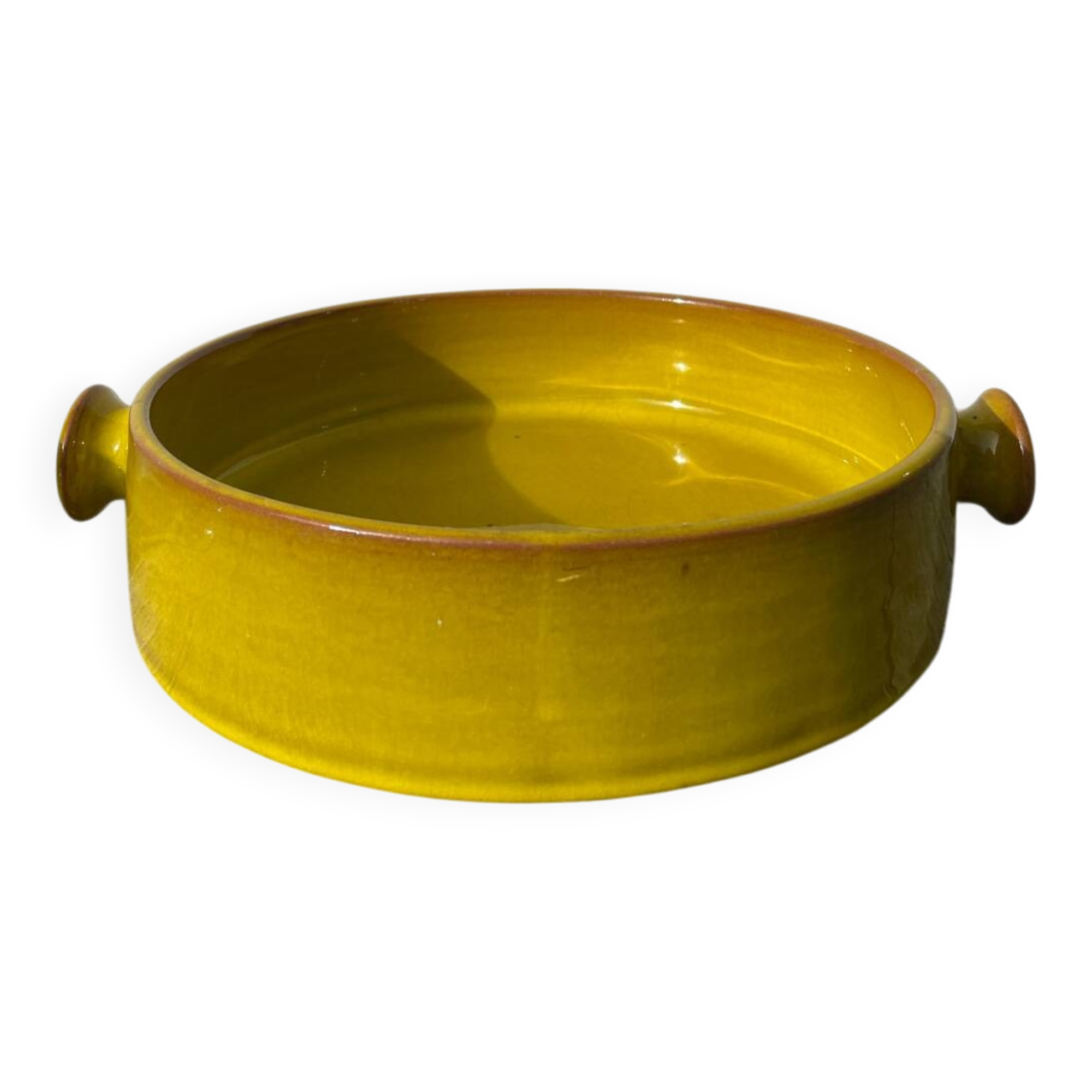Fire-earth glazed ceramic salad bowl