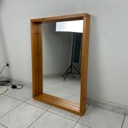 Miroir scandinave vintage en bois de pin