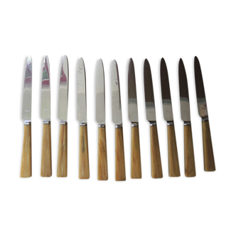 11 Old Bakelite & Stainless Steel Dinner Knives