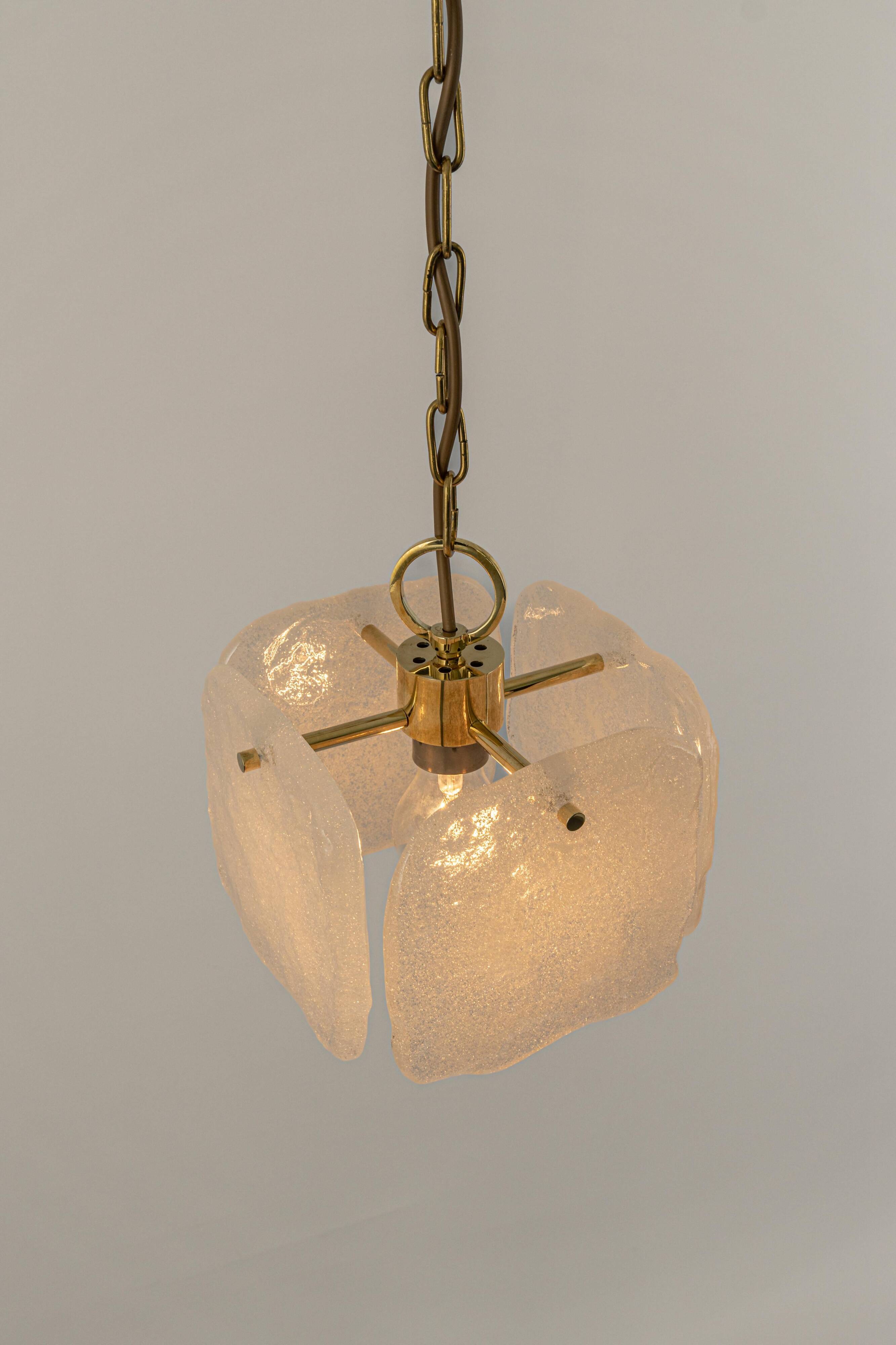 1 of 3 Small Murano glass pendant by Kalmar, Germany, 1960s