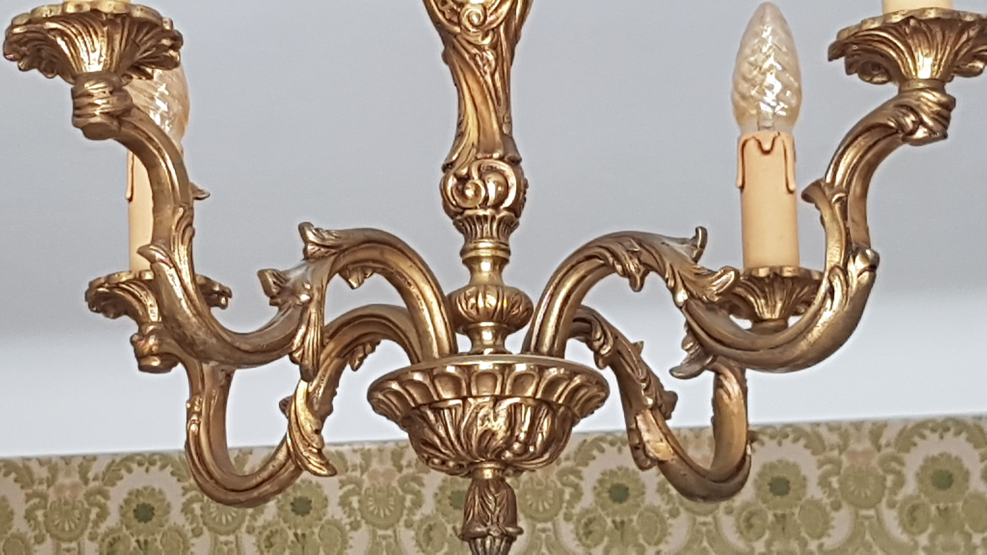 Brass chandelier 5 branches
