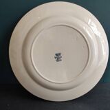 French vintage round serving plate, 32.5cm diameter, Longwy, mod. Bordeaux