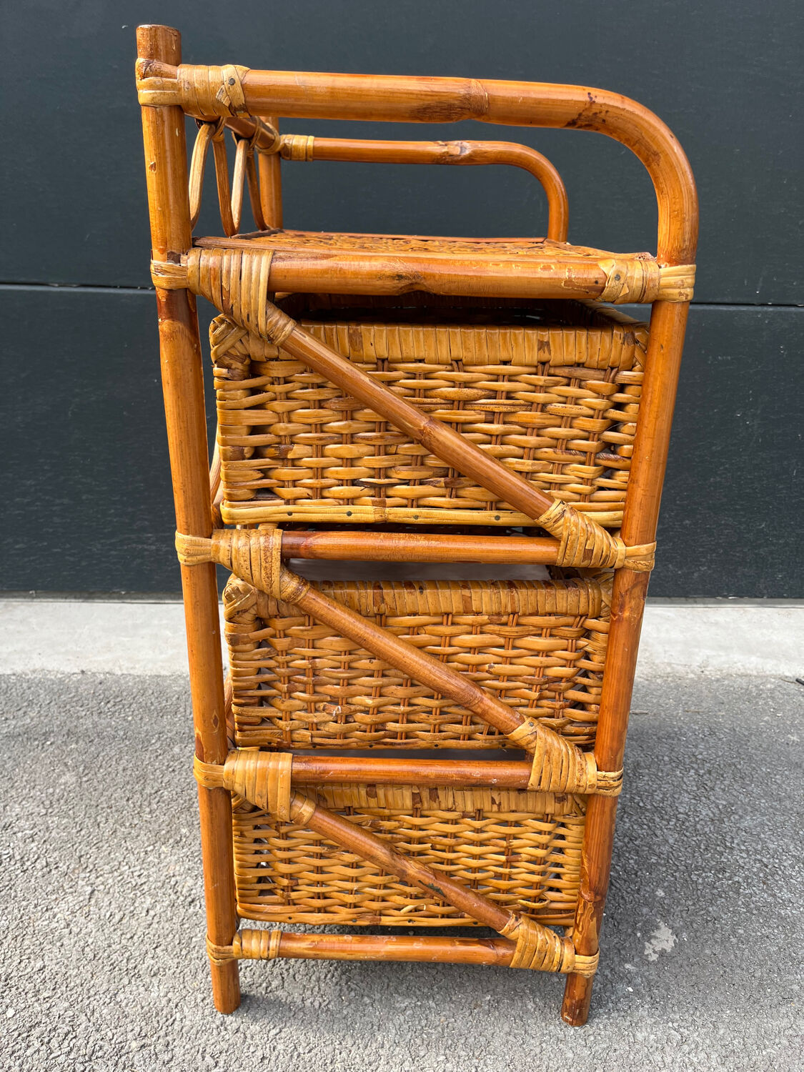 Rattan chest of drawers