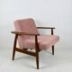 Pink Boucle GFM63 Lounge Chair by J. Kedziorek, 1970s