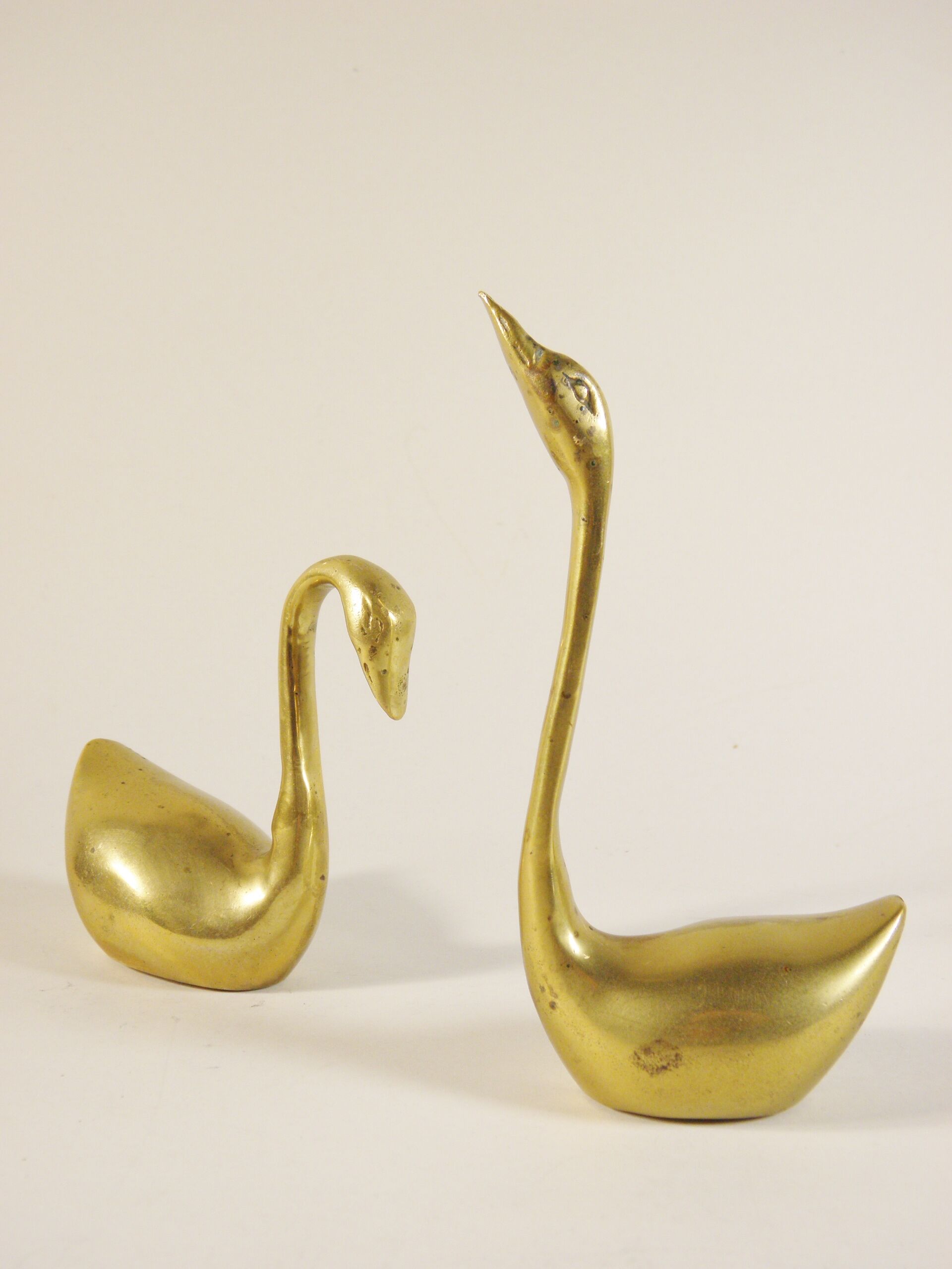 Couple de cygnes en laiton