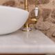 Washbasin / vanity unit in solid oak and white marble