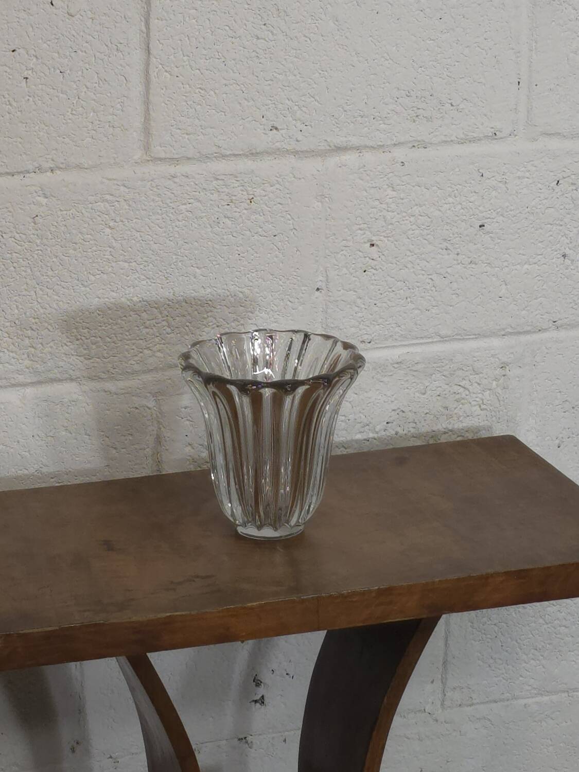 Molded crystal vase Pierre d'Avesn (Pierre Girre) 1940s