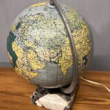 Luminous glass globe world map tripod maps Caride 1960