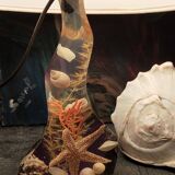Vintage resin lamp with marine shell inclusions