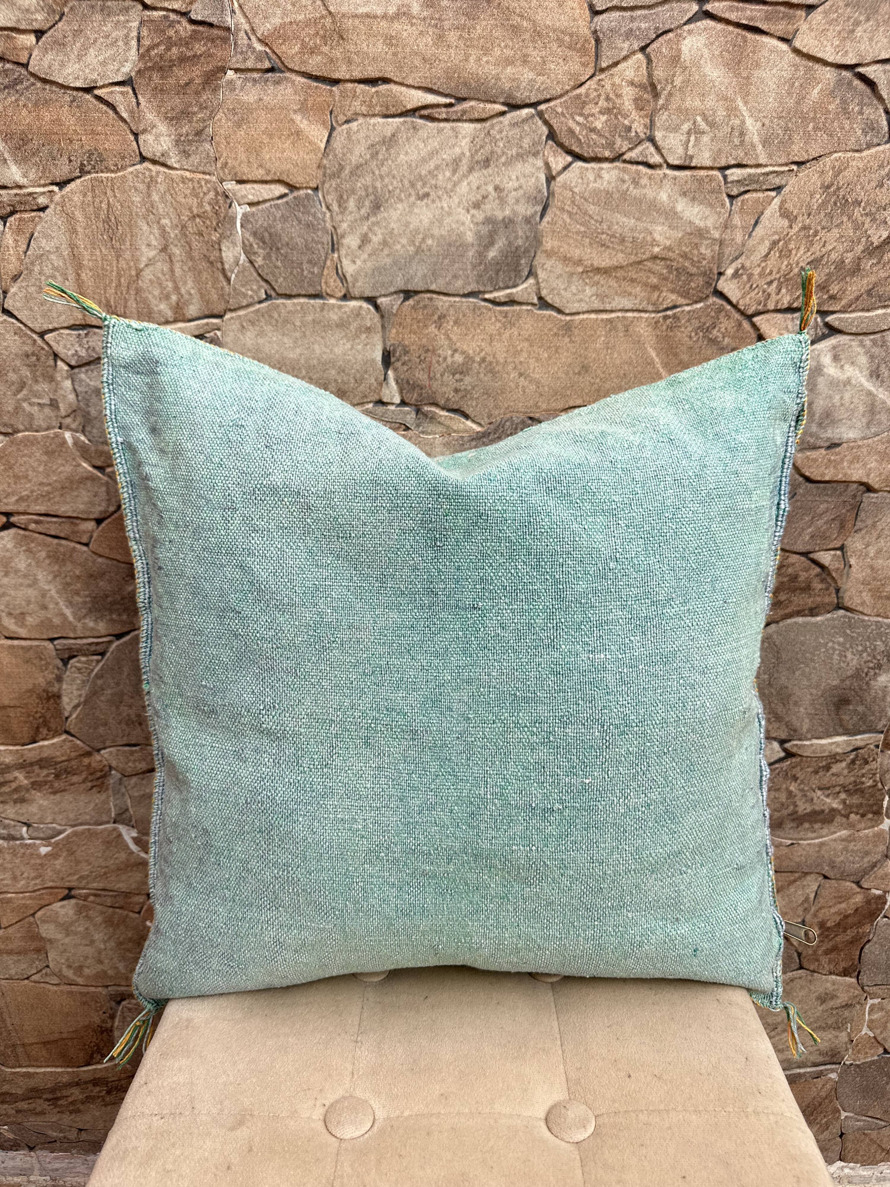 Silk cactus cushion cover: Handwoven Moroccan Sabra cushion.